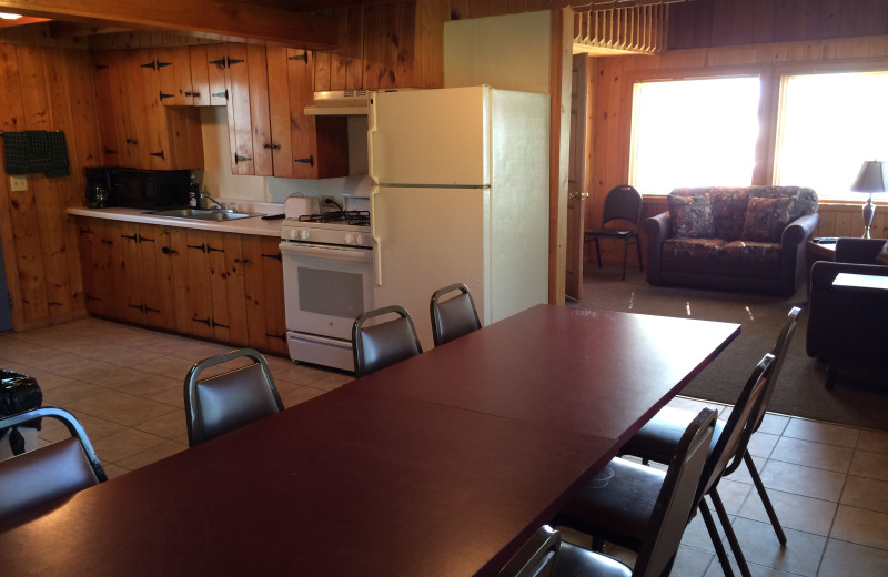 Cabin interior at Arnesen's Rocky Point Resort.