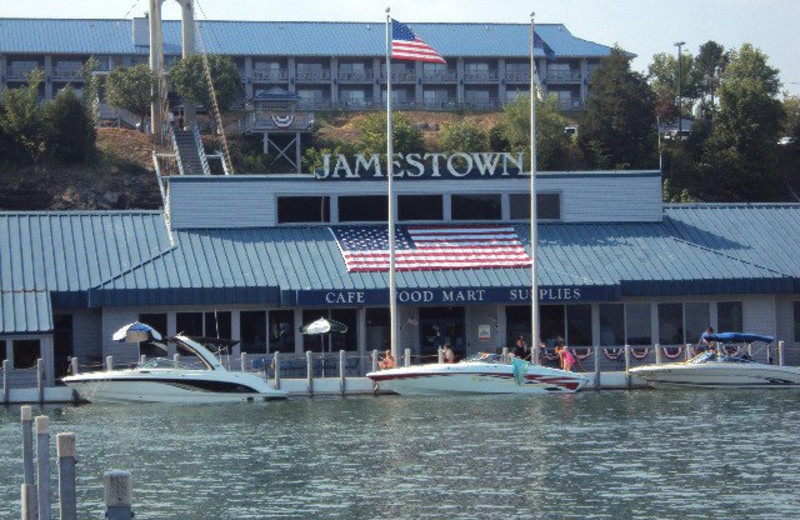 Exterior view of Jamestown Resort and Marina.