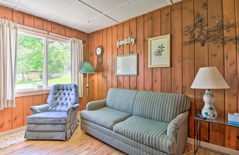 Cabin living room at Bell's Resort Bar and Grill.