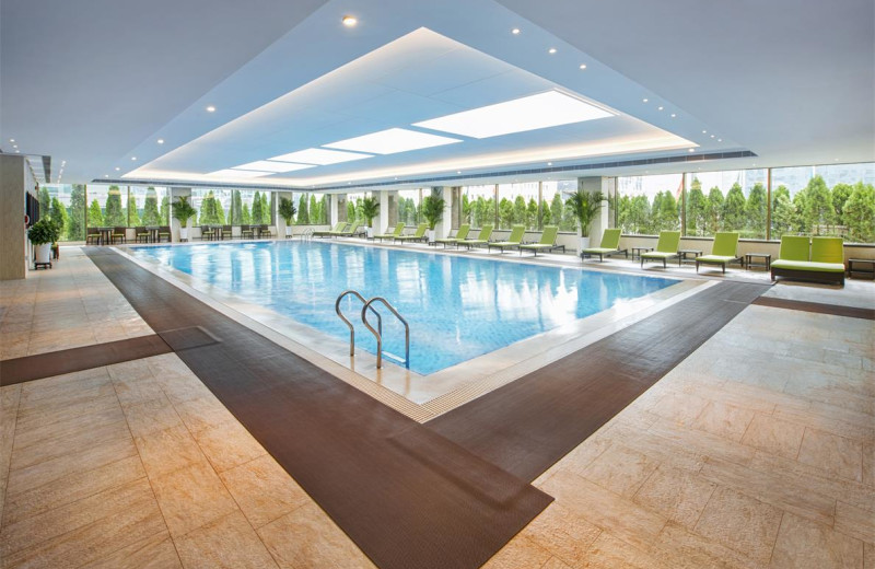 Indoor pool at Shangri-La Hotel-Dalian.