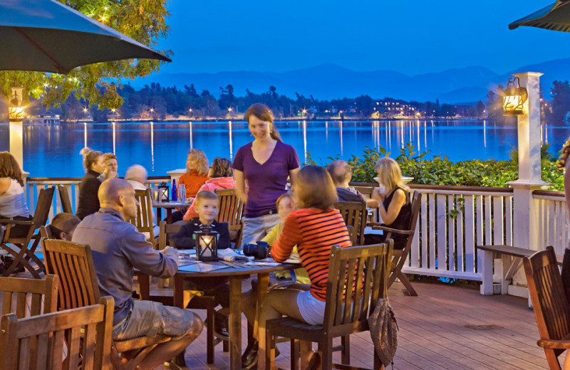 Patio dining at Mirror Lake Inn Resort & Spa.