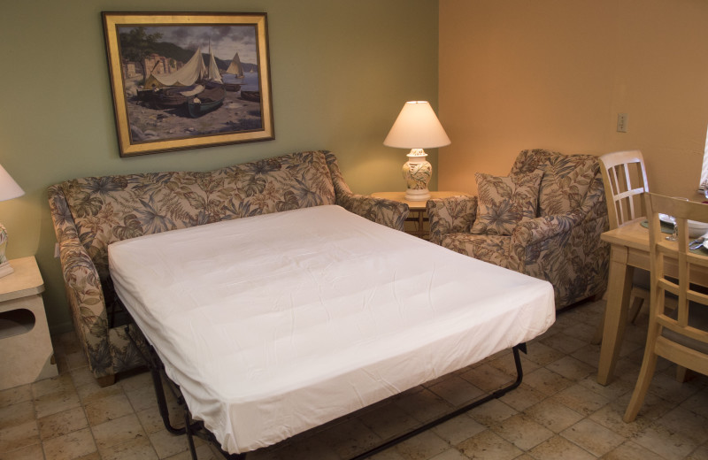 Couch bed at Sea Oats Beach Club.