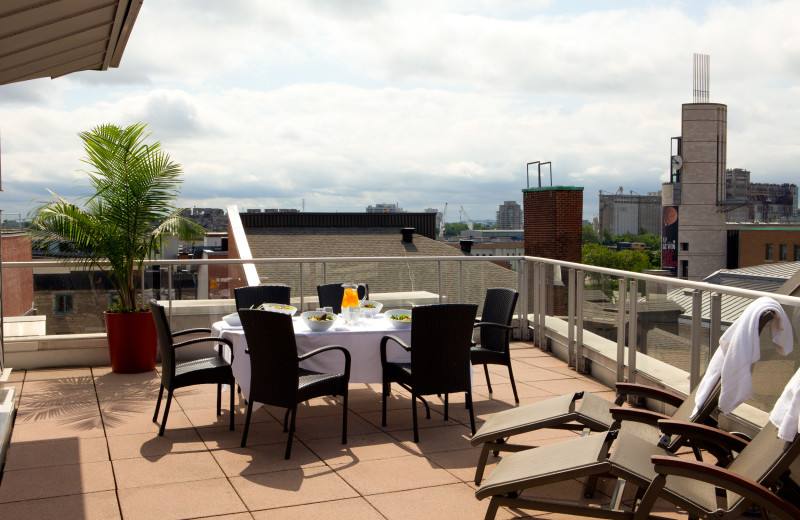 Patio at Le Saint-Sulpice Hotel- Montreal.