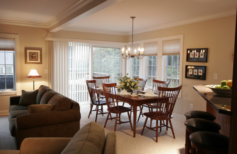 Dining area in your private accommodation at Topnotch Resort.