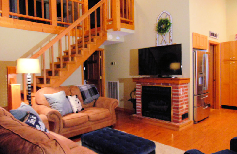 Cabin living room at Cabins at Dale Hollow.