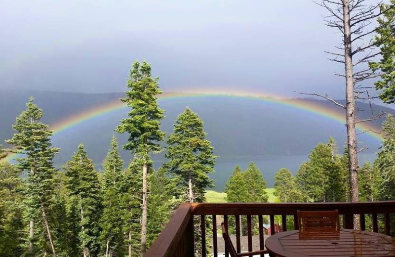 Balcony view at Eagles Nest Cabins.