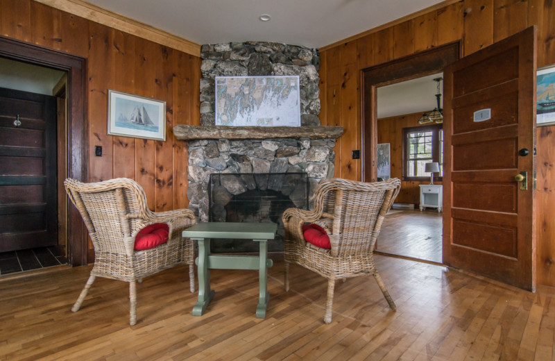 Guest living room at Linekin Bay Resort.