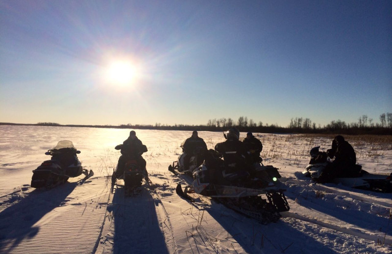 Snowmobiling at Kec's Kove Resort.