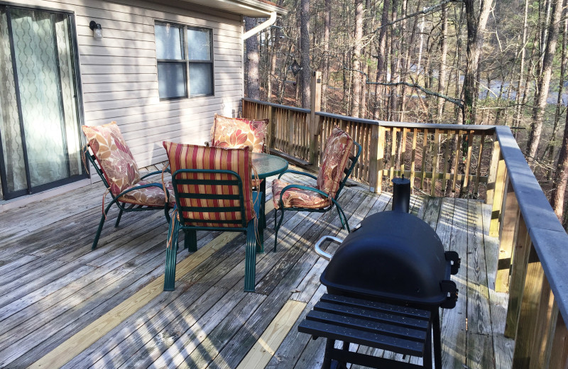 Rental deck at Hot Springs Village Rentals.