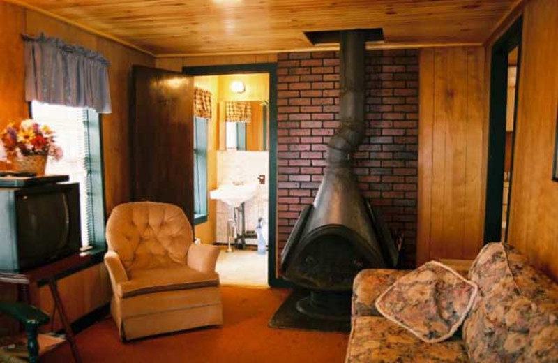 Cabin living room at Wilsons On Moosehead Lake.