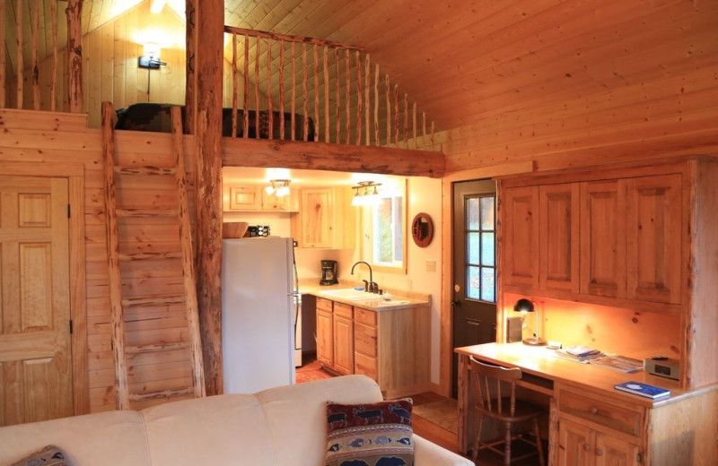 Cabin kitchen at Olympic View Cabins.