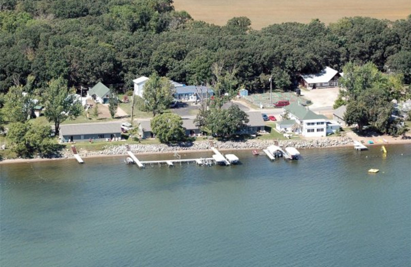 Aerial view of Barky's Resort.