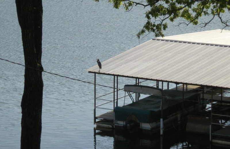 Covered boat dock at Artilla Cove Resort.