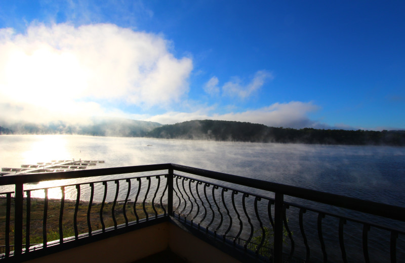 Mist over the lake at D'Monaco Luxury Resort.