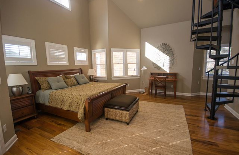 Rental bedroom at Beach Realty & Construction.