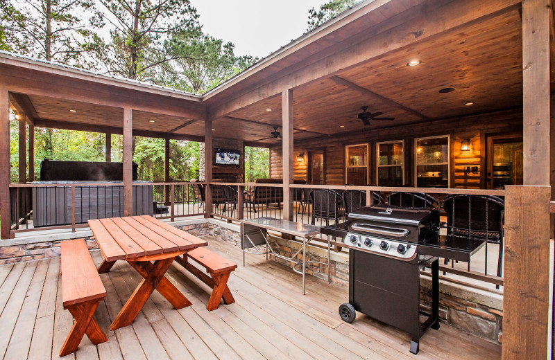 Cabin deck at Blue Beaver Luxury Cabins.