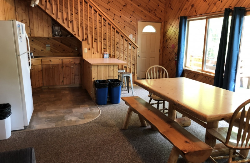 Cabin kitchen at Lakecrest Resort.