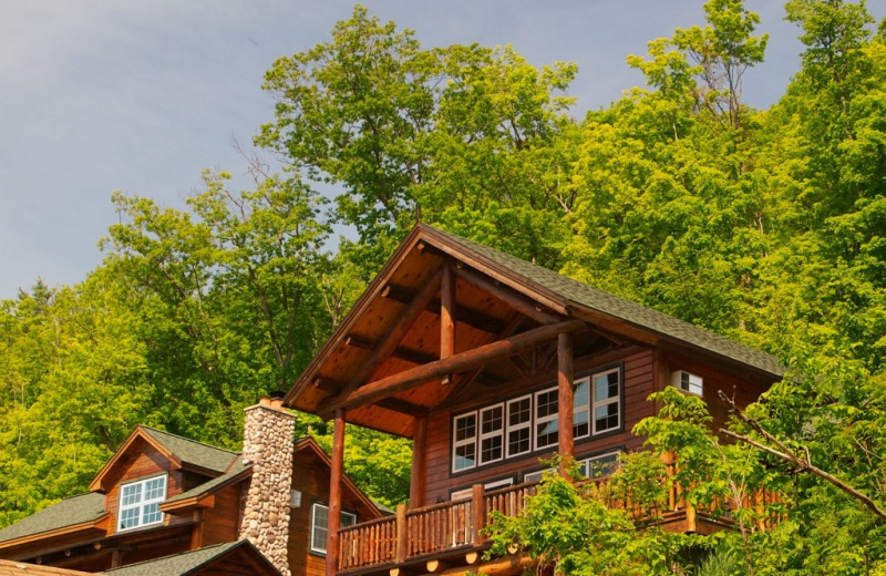 Cabin exterior at Trout House Village Resort.