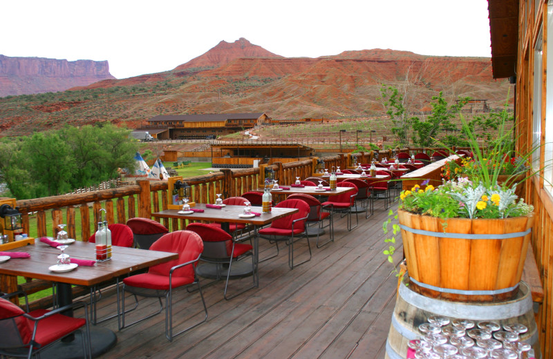 Patio dining at Red Cliffs Lodge.