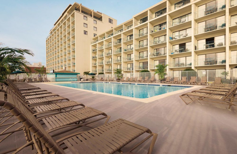 Outdoor pool at Quality Inn Boardwalk Ocean City.