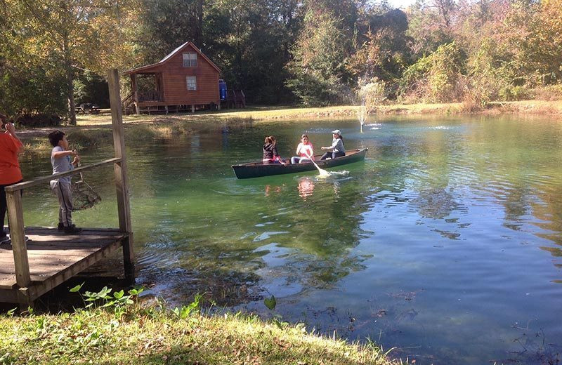 Lake view at Berry Creek Cabins.