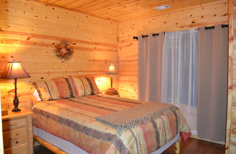 Cabin bedroom at Sautee Mountain Retreat.