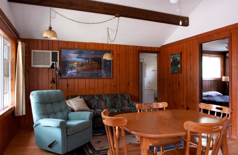 Cabin interior at Ottertail Beach Resort.