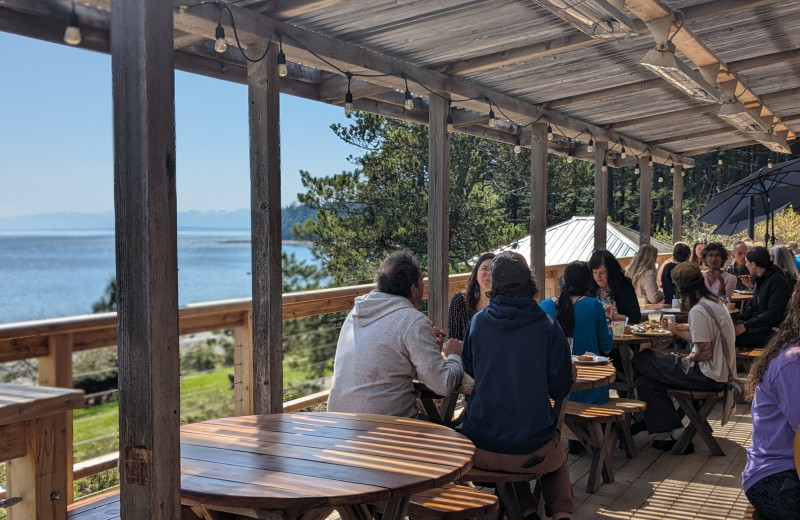 Dining at  Hollyhock.