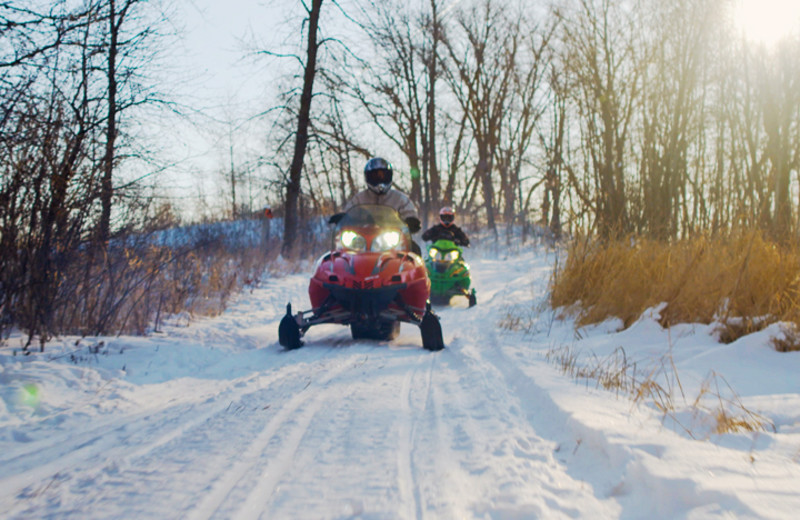 Snowmobiling near Perham Oasis Travel Plaza.