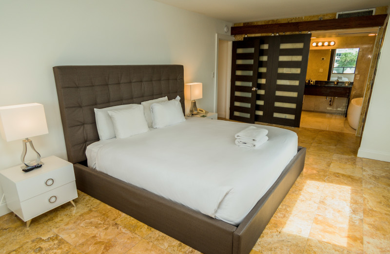 Guest room at The Alexander All Suite Oceanfront Resort.