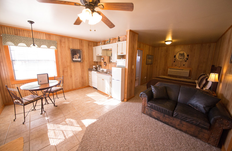 Cabin interior at Long Lake Resort.