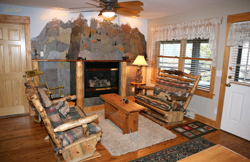 Vacation rental living room at Marys Lake Vacation Condos.