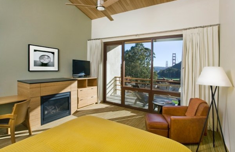 Guest room at Cavallo Point Lodge.