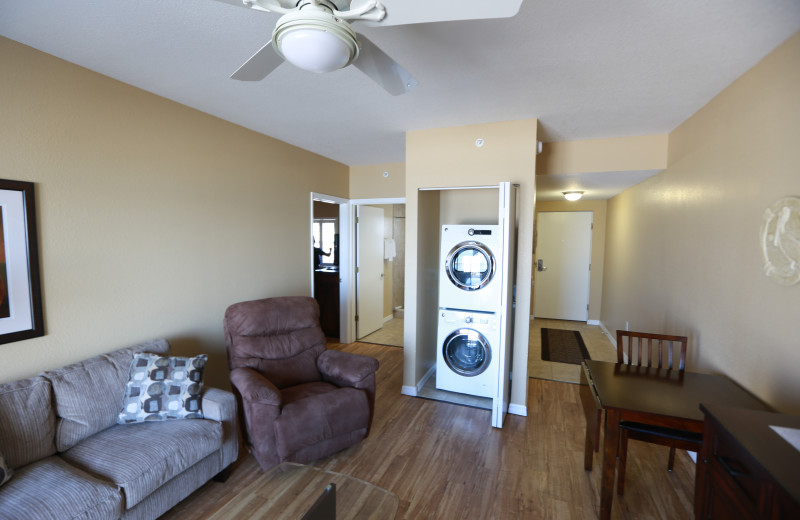 Guest living room at Shoreline Island Resort.
