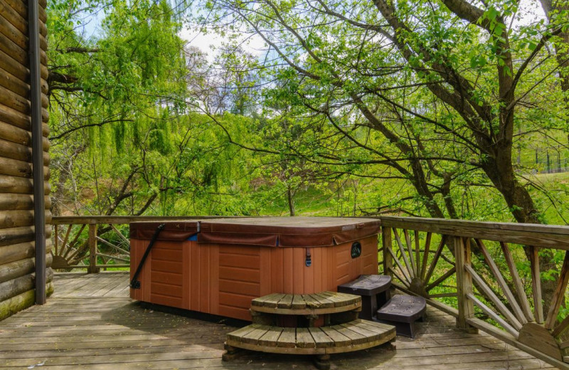 Rental hot tub at Asheville Connections.