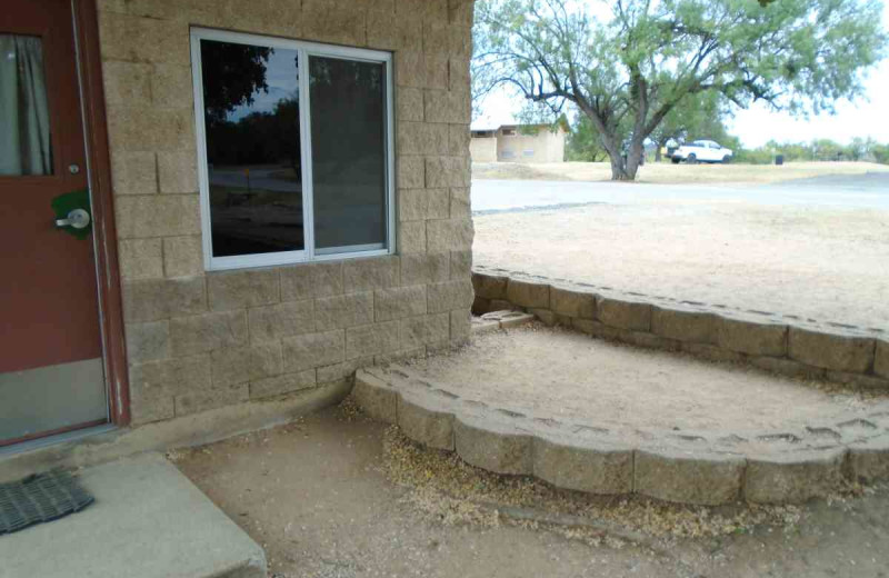 Cabin exterior at Inks Lake State Park.