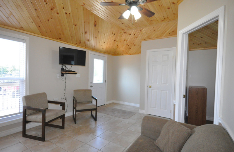 Cottage living room at Hall's Cottages.