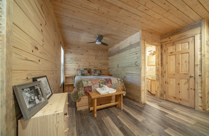 Cabin bedroom at Silver City Mountain Resort.