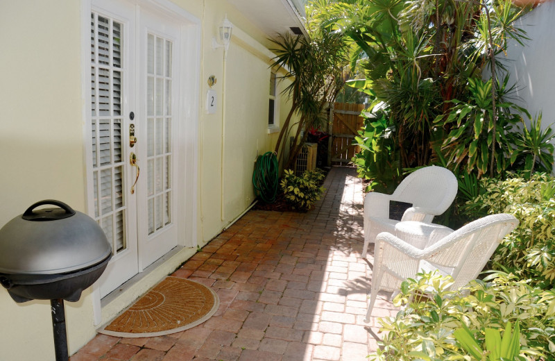Rental patio at Beach Vacation Rentals.