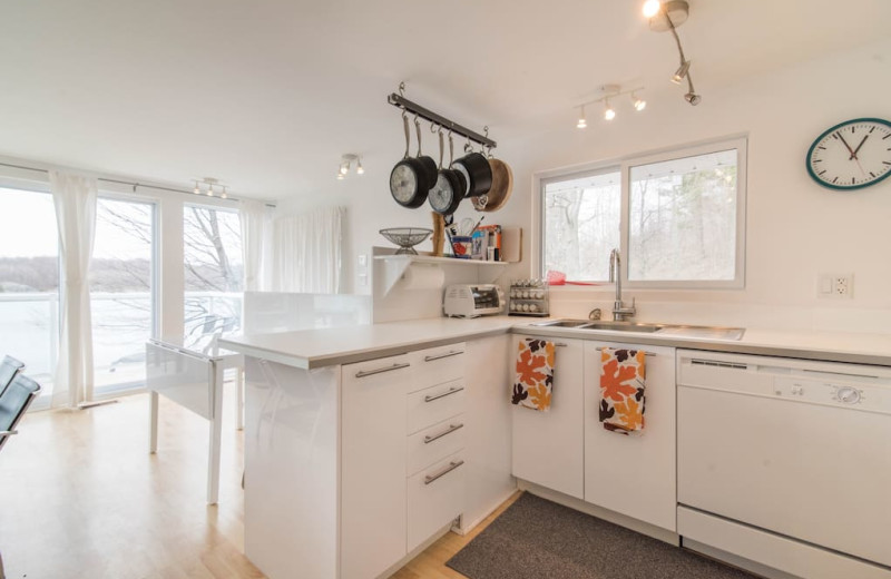 Cottage kitchen at Bobs Lake Cottages.