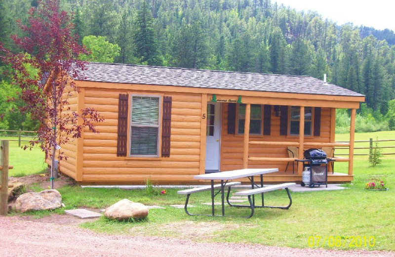 Cabin exterior at American Pines Cabins.