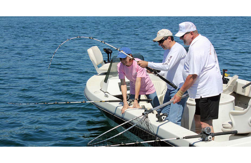 Fishing at Beaver Lakefront Cabins.