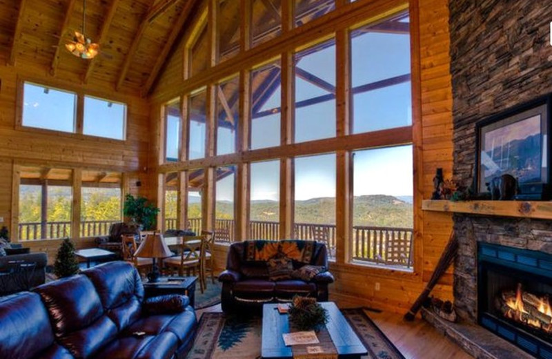 Cabin living room at The Cabin Rental Store.