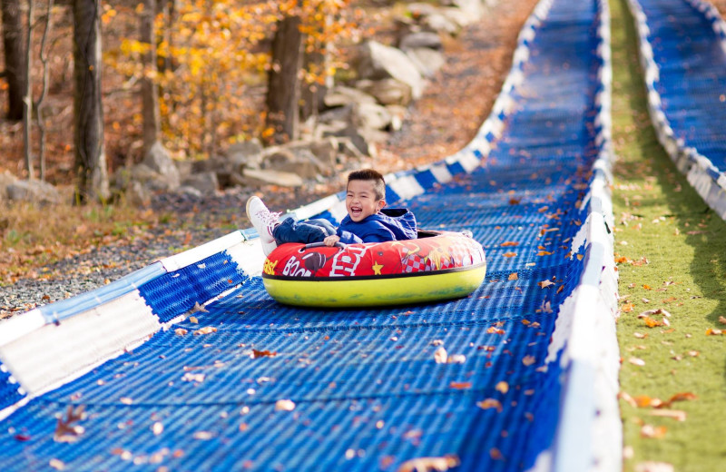 Sliding at Rocking Horse Ranch Resort.