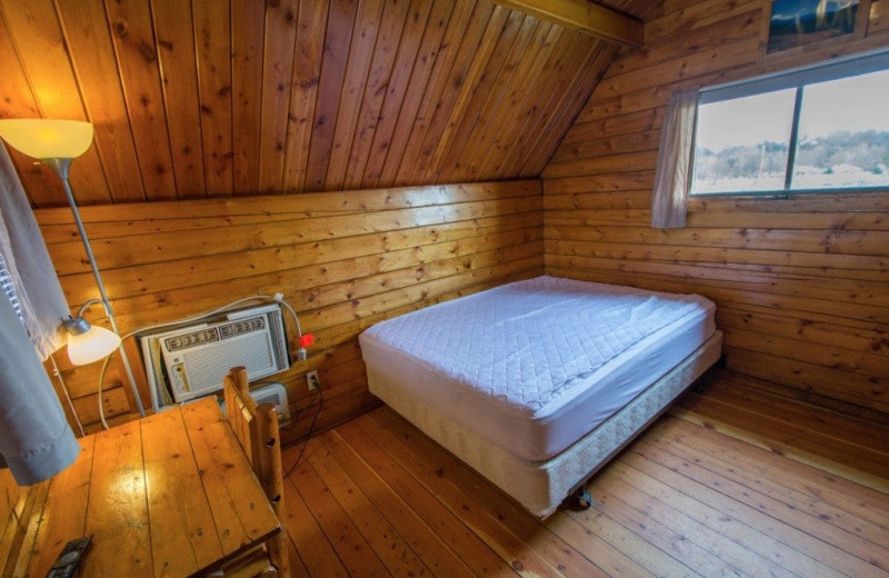 Cabin bedroom at Colorado Springs KOA.