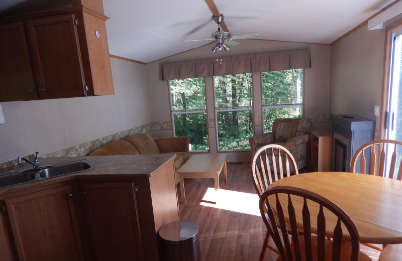Cabin interior at Bonnie Lake Resort.