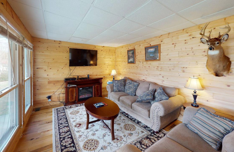 Cabin living room at 1st Choice Cabin Rentals.