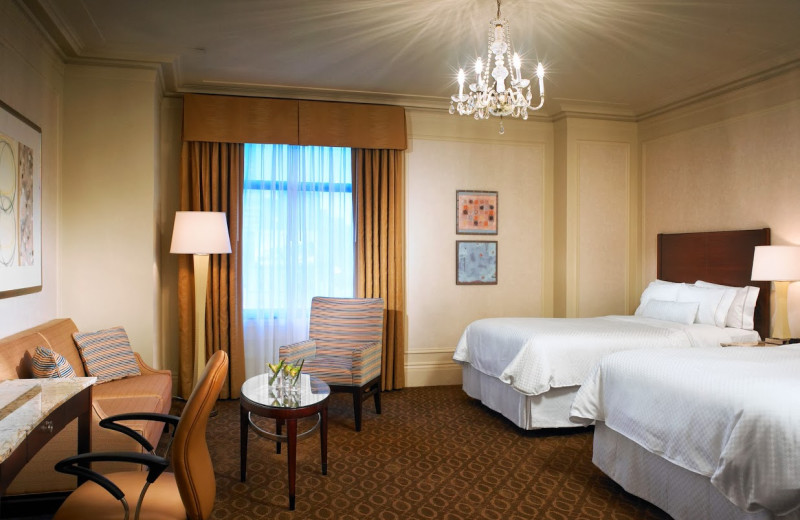 Guest room at The Westin St. Francis.