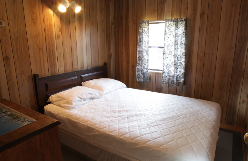 Cottage bedroom at Southview Cottages Resort.