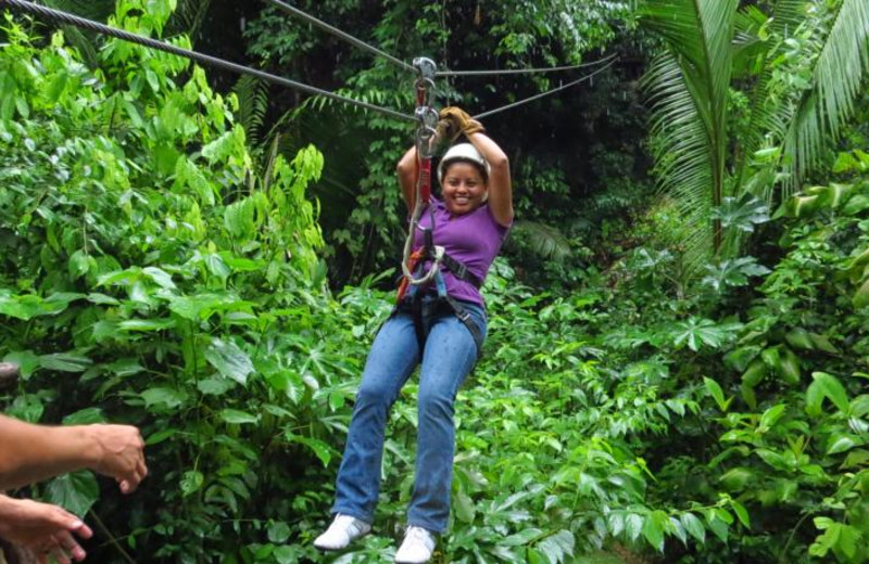 Zip line at Banana Bank Lodge.